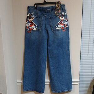 Ed Hardy Wide Leg Jeans 32